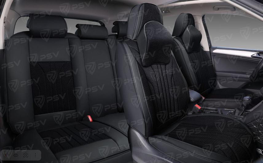 Накидки 5D PSV Forward (Черный/Кант черный), комплект на весь салон, экокожа + текстиль (НОВИНКА)