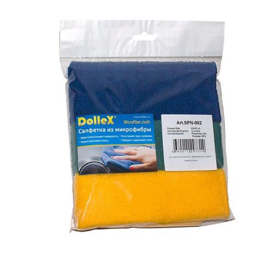 Салфетки из микрофибры (30х30 см) (3 шт.) DolleX SPN-002