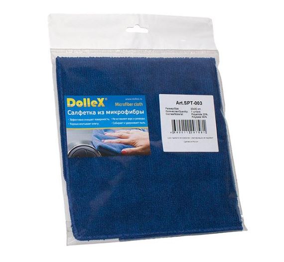 Салфетка из микрофибры (30х30 см) синяя DolleX SPT-003