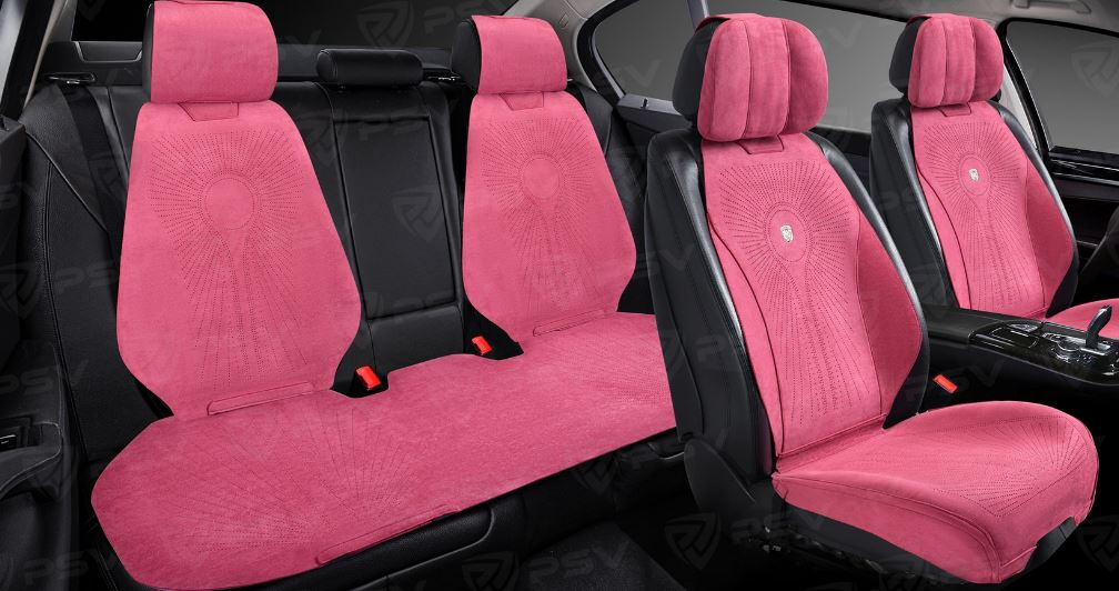 Накидки A001LK (Бордовый), комплект на весь салон, алькантара (НОВИНКА)