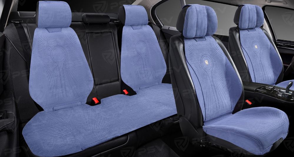 Накидки A001LK (Синий), комплект на весь салон, алькантара (НОВИНКА)