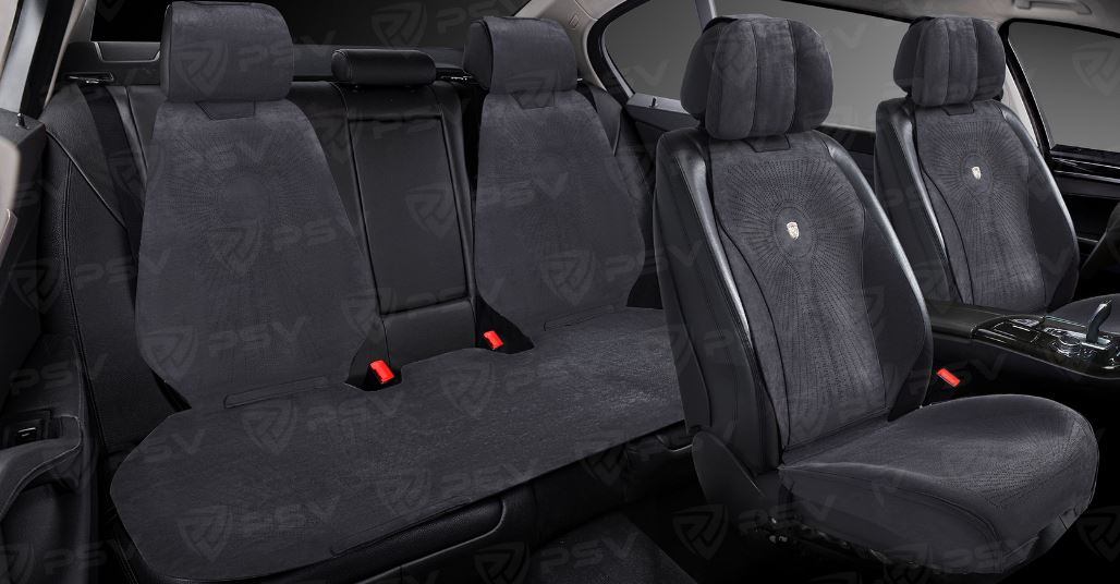 Накидки A001LK (Темно-Серый), комплект на весь салон, алькантара (НОВИНКА)