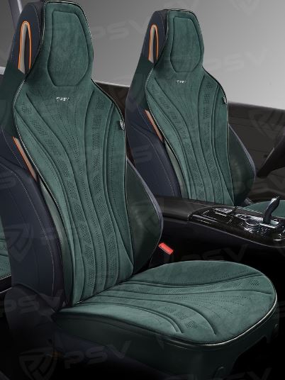 Накидки PSV Uragan 2 FRONT (Зеленый), на передние сиденья, алькантара (НОВИНКА)