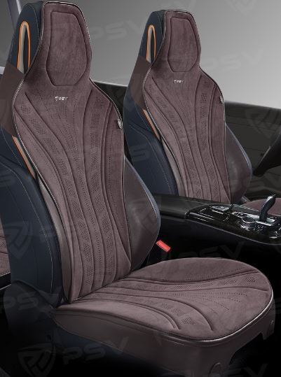 Накидки PSV Uragan 2 FRONT (Темно-Коричневый), на передние сиденья, алькантара (НОВИНКА)