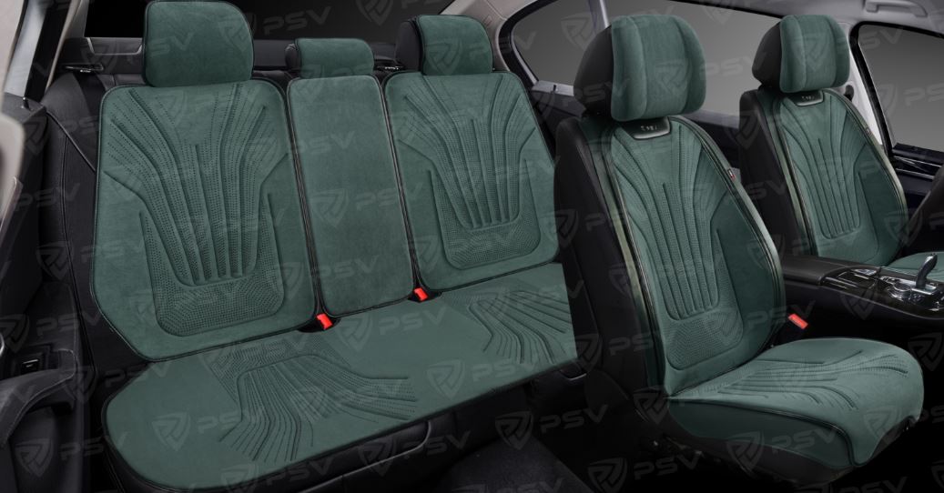Накидки PSV Vulkan (Зеленый), комплект на весь салон, алькантара (НОВИНКА)