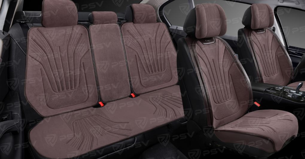 Накидки PSV Vulkan (Темно-Коричневый), комплект на весь салон, алькантара (НОВИНКА)