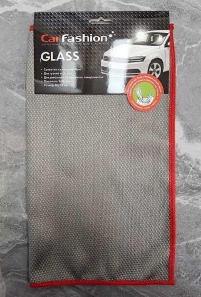 Салфетка из микрофибры «GLASS» серый/красный 40х35 см CARFASHION