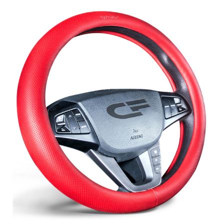 Оплётка на руль CARFASHION «ATOM» красный М  31453