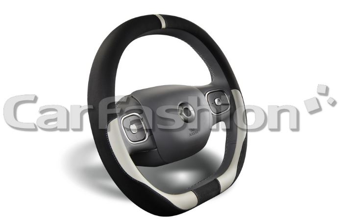 Оплётка на руль CARFASHION со скошенным низом «DRIVE» М черный/серый 31522