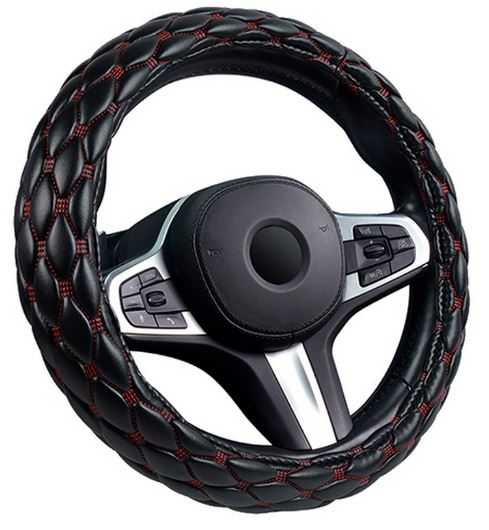 Оплётка на руль CARFASHION «SHUTTLE XXL» черный/красный 31698