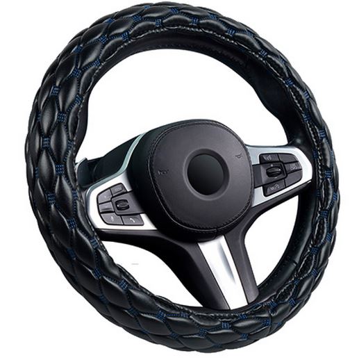 Оплётка на руль CARFASHION «SHUTTLE XXL» черный/синий 31699