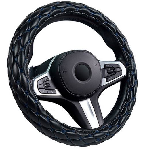 Оплётка на руль CARFASHION «SHUTTLE XXXL» черный/синий 31702