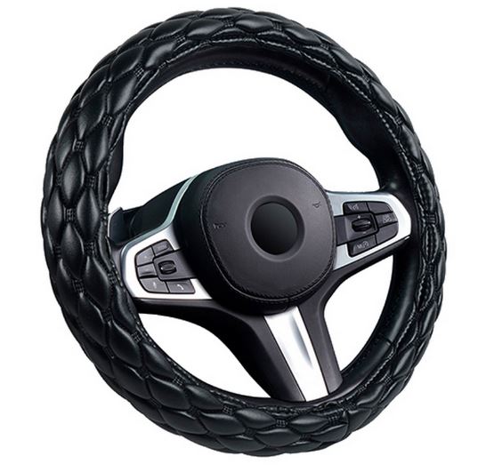 Оплётка на руль CARFASHION «SHUTTLE XXXL» черный/черный 31700