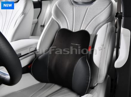 Подушка под поясницу замша/экокожа «VIBE» черный/черный/серый 41591