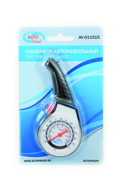 Манометр шинный пластик в блистере "AUTOVIRAZH" AV-011515