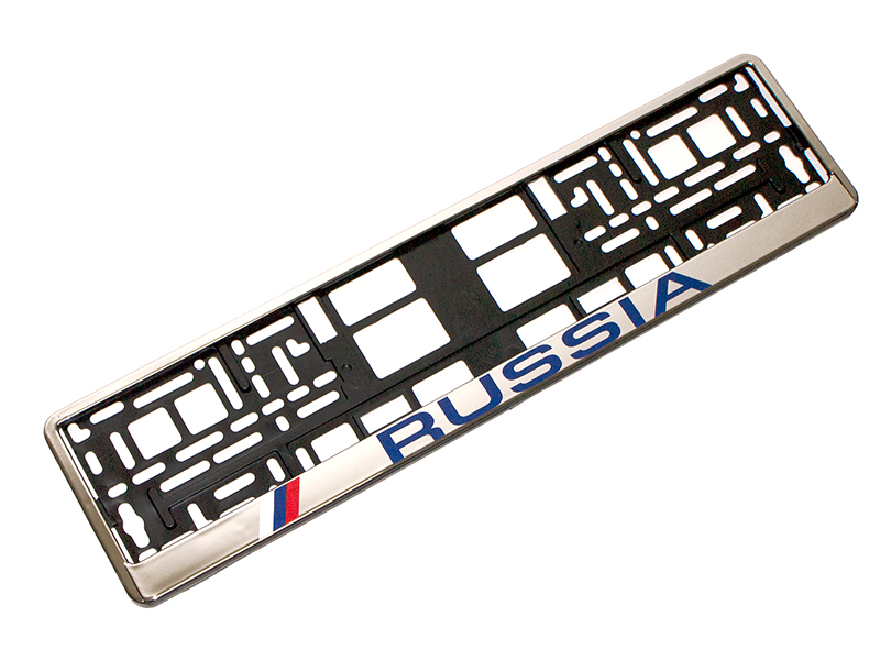 Рамка номерного знака пластик хром SPL-16 'RUSSIA' DolleX