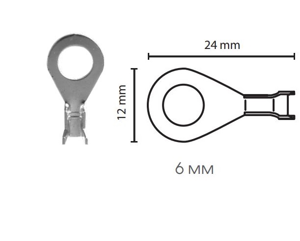 Наконечник 6,2 мм Латунь (под провод сечением 1,5-2,5мм²) луженная /100/1000/
