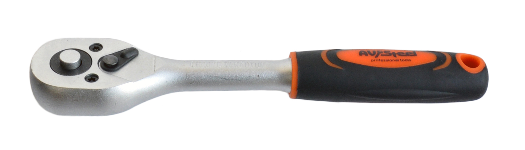 Трещотка 1/4" 45 зуба 155мм с двухкомпонентной ручкой "AV Steel" AV-508611