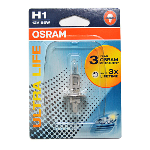 Автолампа H1 (55) P14.5s ULTRA LIFE (блистер) 12V OSRAM /1/10