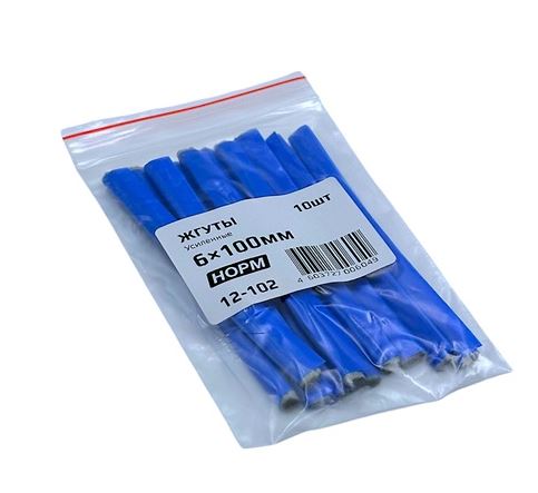 Жгуты 12-102 адгезивные (Черные) 100×6мм (10 шт.)