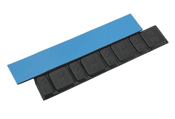 Груза адгезивные 0062B 5-10 гр (Синий скотч, 19мм) (Черная эмаль) (50 шт.)