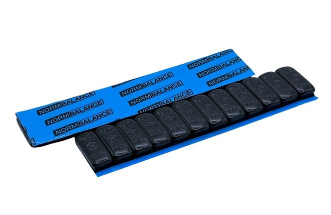 Груза адгезивные FE-090B 12×10 гр (Синий скотч) (Черная эмаль) (Грузовой) (50 шт.)