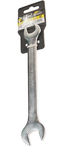 Ключ рожковый 14x17мм (Chrome vanadium) на держателе  PRO ЭВРИКА