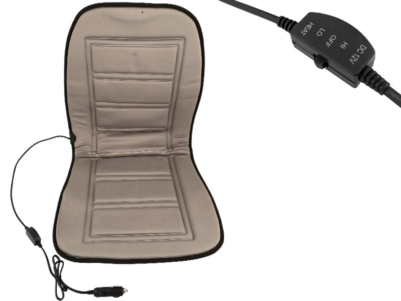 Накидка на сиденье с подогревом 950 х 450 мм со спинкой, регулятором, серая Dollex NSP-951 /20/