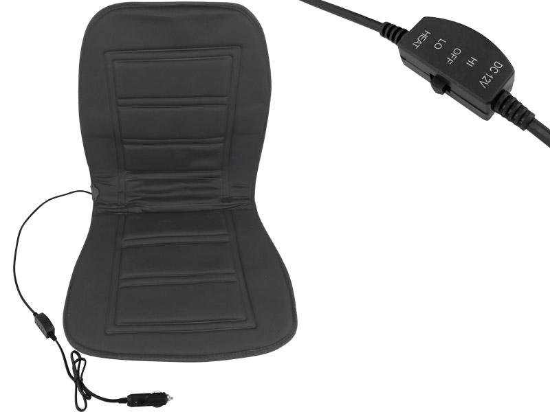 Накидка на сиденье с подогревом 950 х 450 мм со спинкой, регулятором, черная Dollex NSP-950 /1/20/