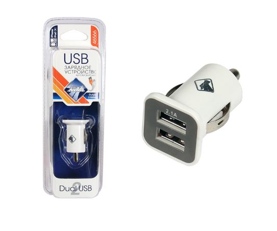Зарядное устройство "Nova Bright" для моб.устройств, 2 USB-порта, 2100мА, 12/24В