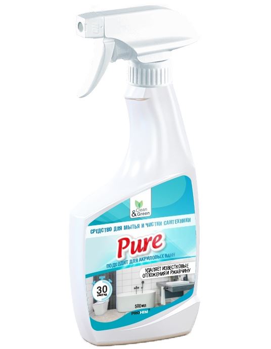 Средство для мытья и чистки сантехники "Pure" (кислотное, триггер) 500 мл. Clean&Green CG8078
