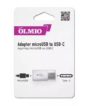 Адаптер microUSB to USB type-C, белый OLMIO OLM-038770 (034115)