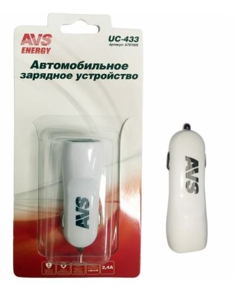 Адаптер USB AVS 2 порта UC-433 (2,4А)