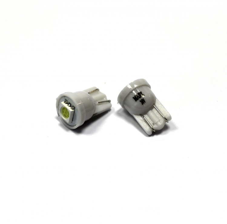 Автолампа T10 W2,1x9,5D Маяк Led 12V 1SMD (5050) WHITE (габарит, повторитель поворота)