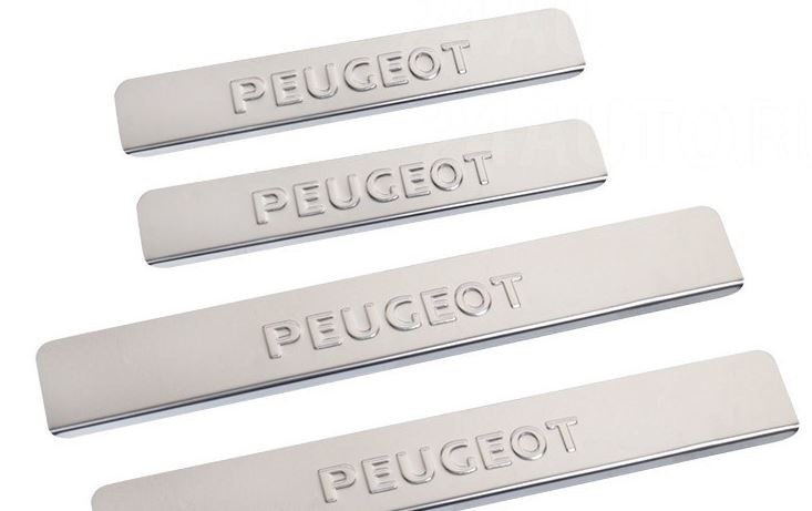 Накладки внутренних порогов PEUGEOT 5008 (2017->) , штамп PEUGEOT (нерж. сталь) (к-т 4 шт.)