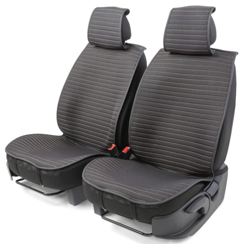 Накидки на передние сиденья Car Performance CUS-1022 BK/BE 2 шт. материал fiberflax (лен) чёрн./беж