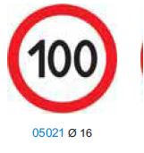 Наклейка   "Ограничение скорости (100 км) , Ø 16 см упак
