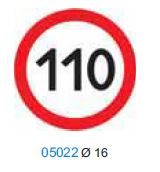 Наклейка   "Ограничение скорости (110 км) , Ø 16 см упак