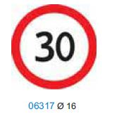 Наклейка   "Ограничение скорости (30 км)" (Ø16 см)упак