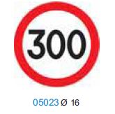 Наклейка  "Ограничение скорости (300 км)" Ø16 смупак