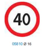 Наклейка  "Ограничение скорости (40 км)" (Ø16 см)упак
