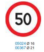 Наклейка  "Ограничение скорости (50 км)" (Ø21 см)упак