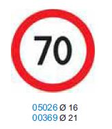 Наклейка  "Ограничение скорости (70 км)" (Ø21 см)упак
