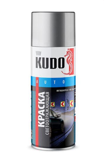 Краска-спрей KUDO светоотражающая (520мл) с алюминиевым отражателем (KU-4950)