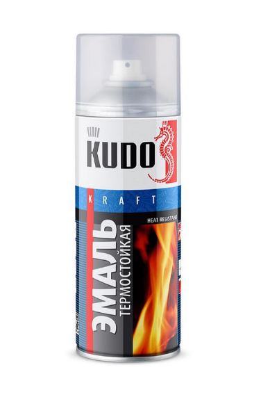 Краска-спрей KUDO термостойкая белая (520мл) (KU-5003)