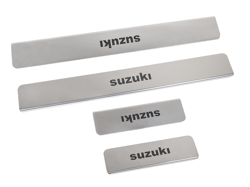 Накладки внутренних порогов SUZUKI Swift, Kizashi (нерж. сталь) (к-т 4 шт.) NPK-009