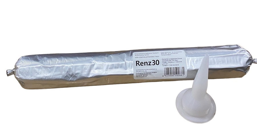 Клей для вклейки стекол полиуретан. (3 часа с 2-мя подушками) RENZ 20, 600мл., RENZ20600