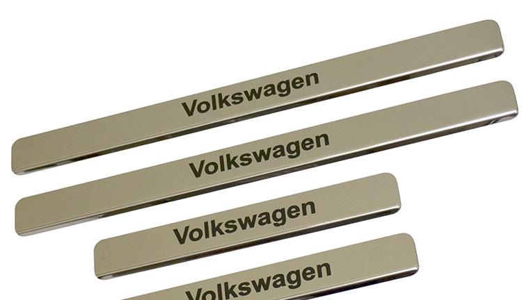 Накладки внутренних порогов VW Passat B8 NPK-011 (нерж. сталь) (к-т 4 шт.)