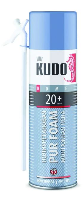 Пена монтажная бытовая KUDO HOME 20+ (650 мл., 480 гр.) всесезонная (KUPH06U20+)