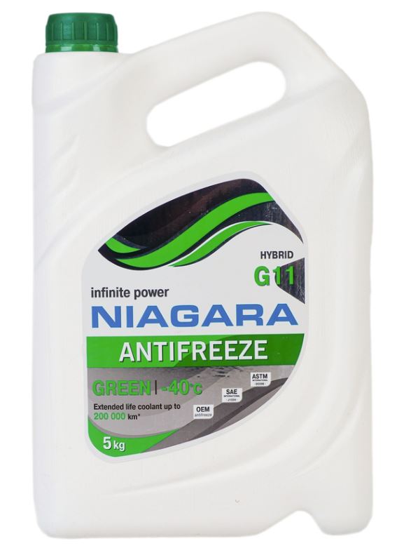 Антифриз G11 "NIAGARA" гибридный -41 до +110 С, зеленый 5 кг.